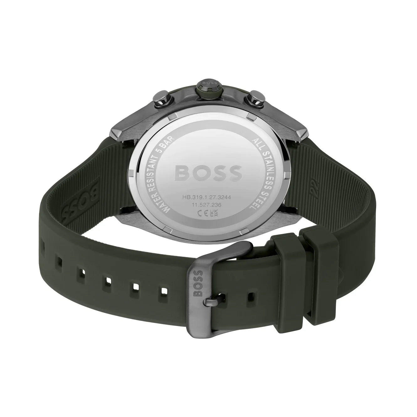 BOSS by Hugo Boss Silicone Green Dial Chronograph Men's Watch - 1514060