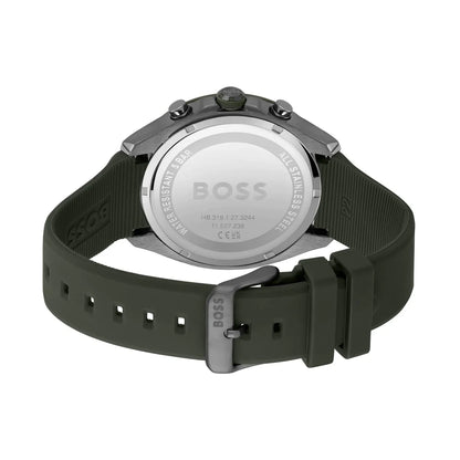 BOSS by Hugo Boss Silicone Green Dial Chronograph Men's Watch - 1514060