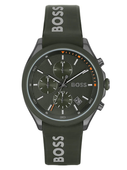 BOSS by Hugo Boss Silicone Green Dial Chronograph Men's Watch - 1514060