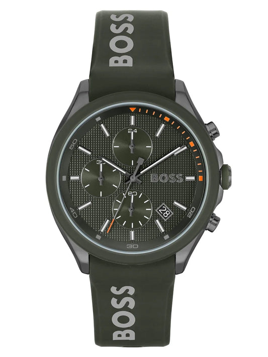 BOSS by Hugo Boss Silicone Green Dial Chronograph Men's Watch - 1514060