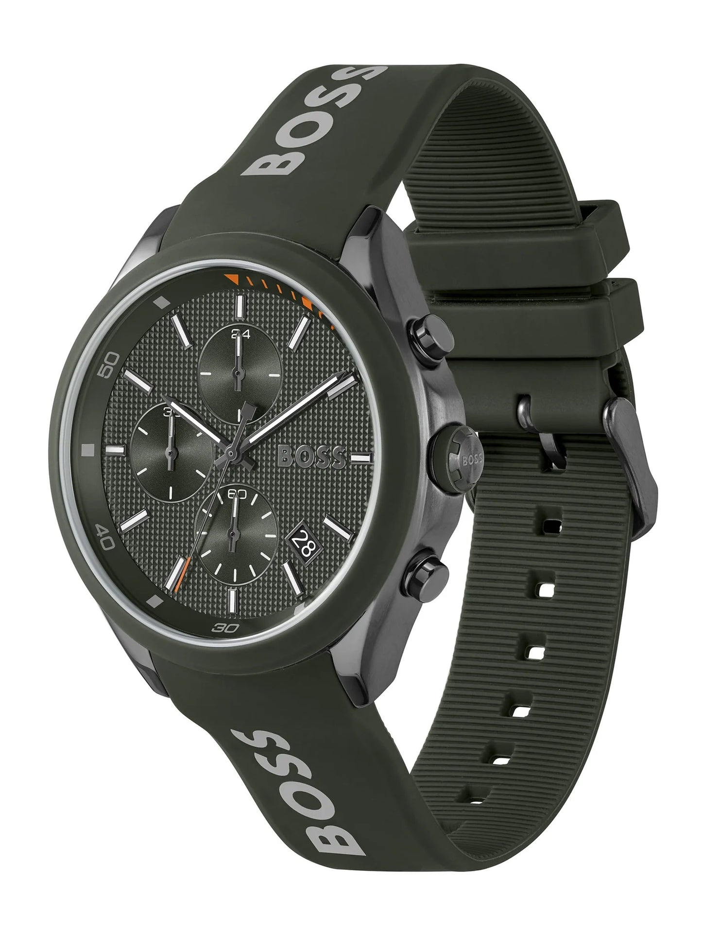 BOSS by Hugo Boss Silicone Green Dial Chronograph Men's Watch - 1514060