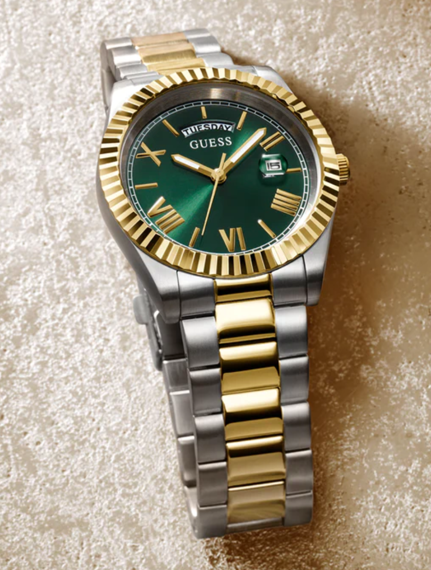 GUESS Mens 2-Tone Day/Date Watch - GW0265G8