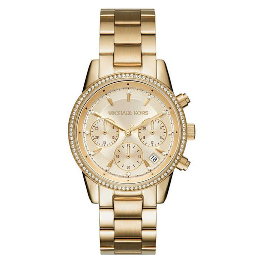 Michael Kors Ritz Stainless Steel 37mm Gold Dial Wrist Watch MK6356
