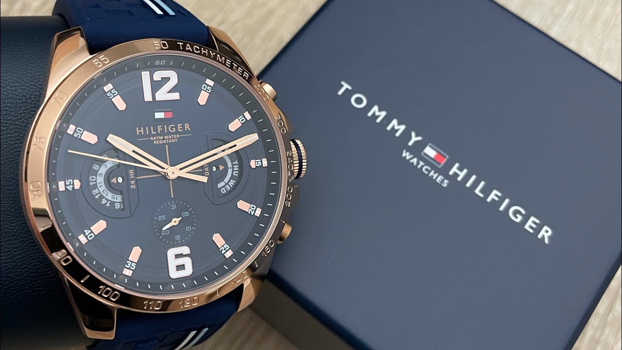 Tommy Hilfiger Homme Multi-Cadrans Quartz Montre avec Bracelet en Silicone 1791474