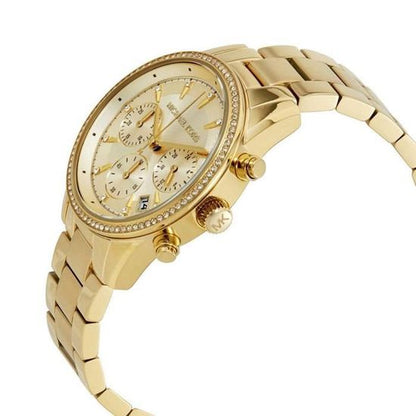 Michael Kors Ritz Stainless Steel 37mm Gold Dial Wrist Watch MK6356